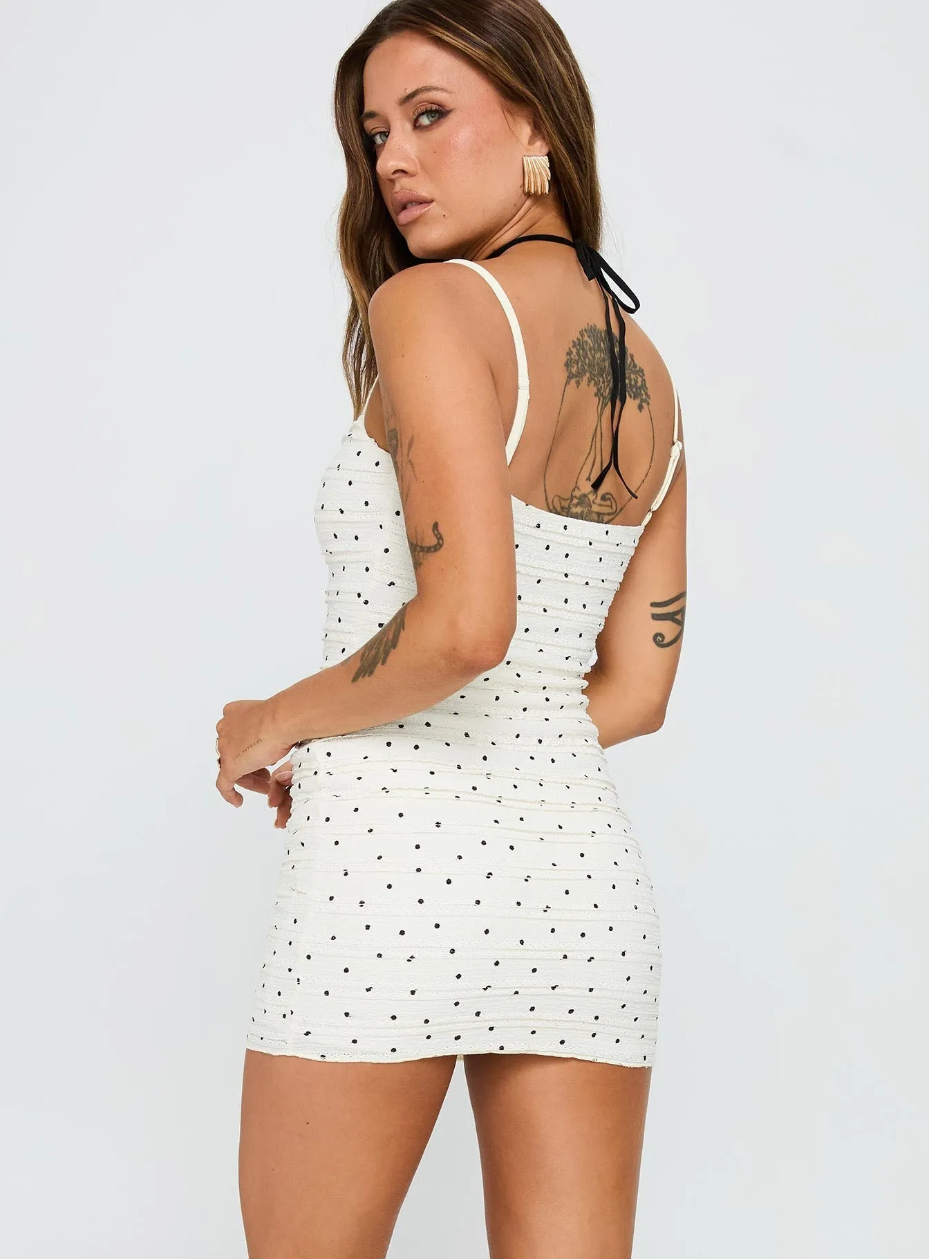 Gradine Mini Dress Polka Dot Street Fashion Night Rush
