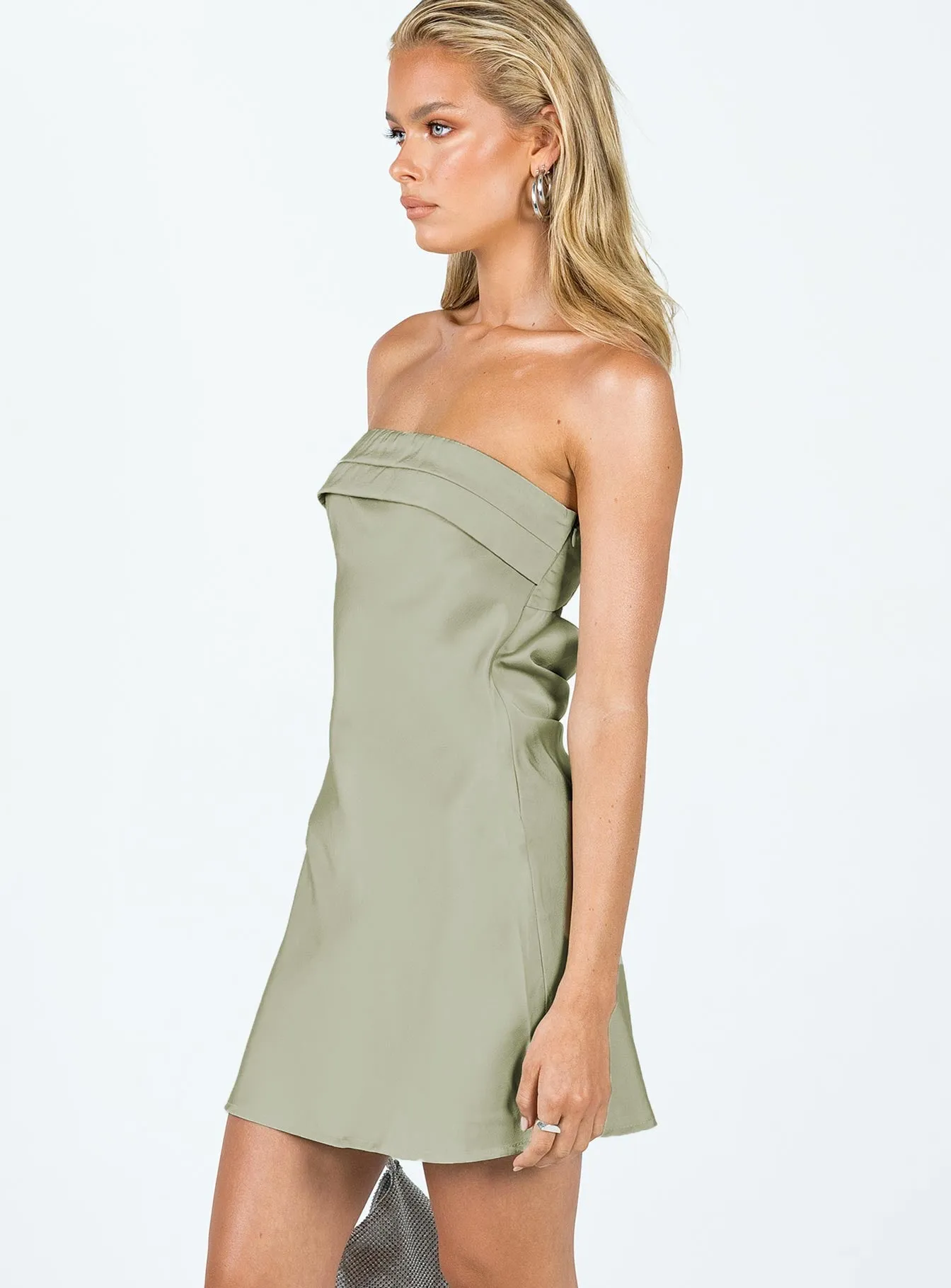 Phillipa Mini Dress Sage Angle Look