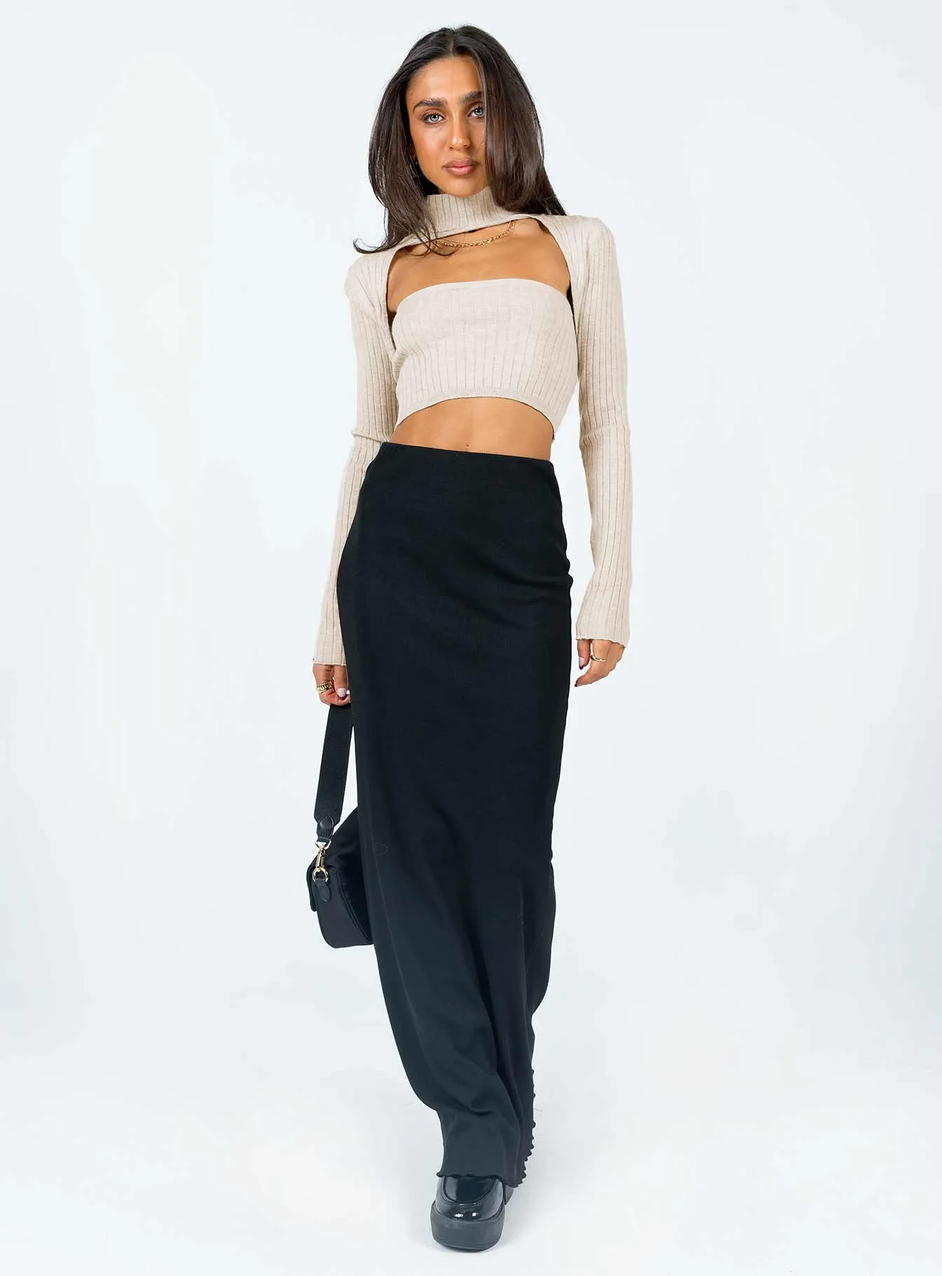 Airy Mesh Lining Cruiser Sweater Beige