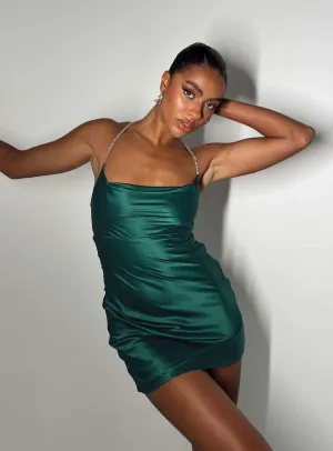 Mazie Mini Dress Green Pose Queen Odor Resistant