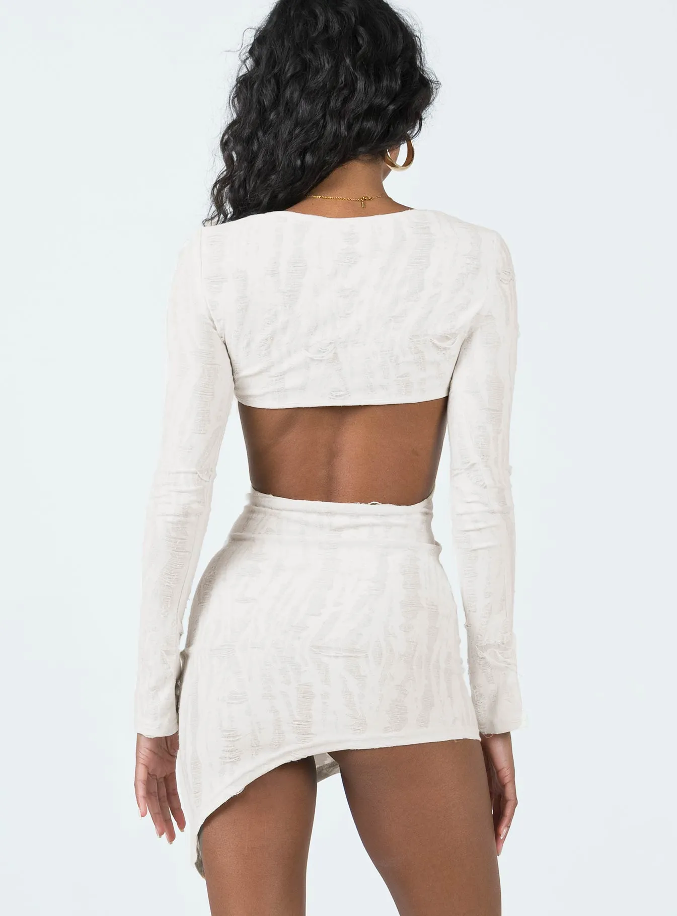 Durable Zipper Vanni Mini Dress Cream