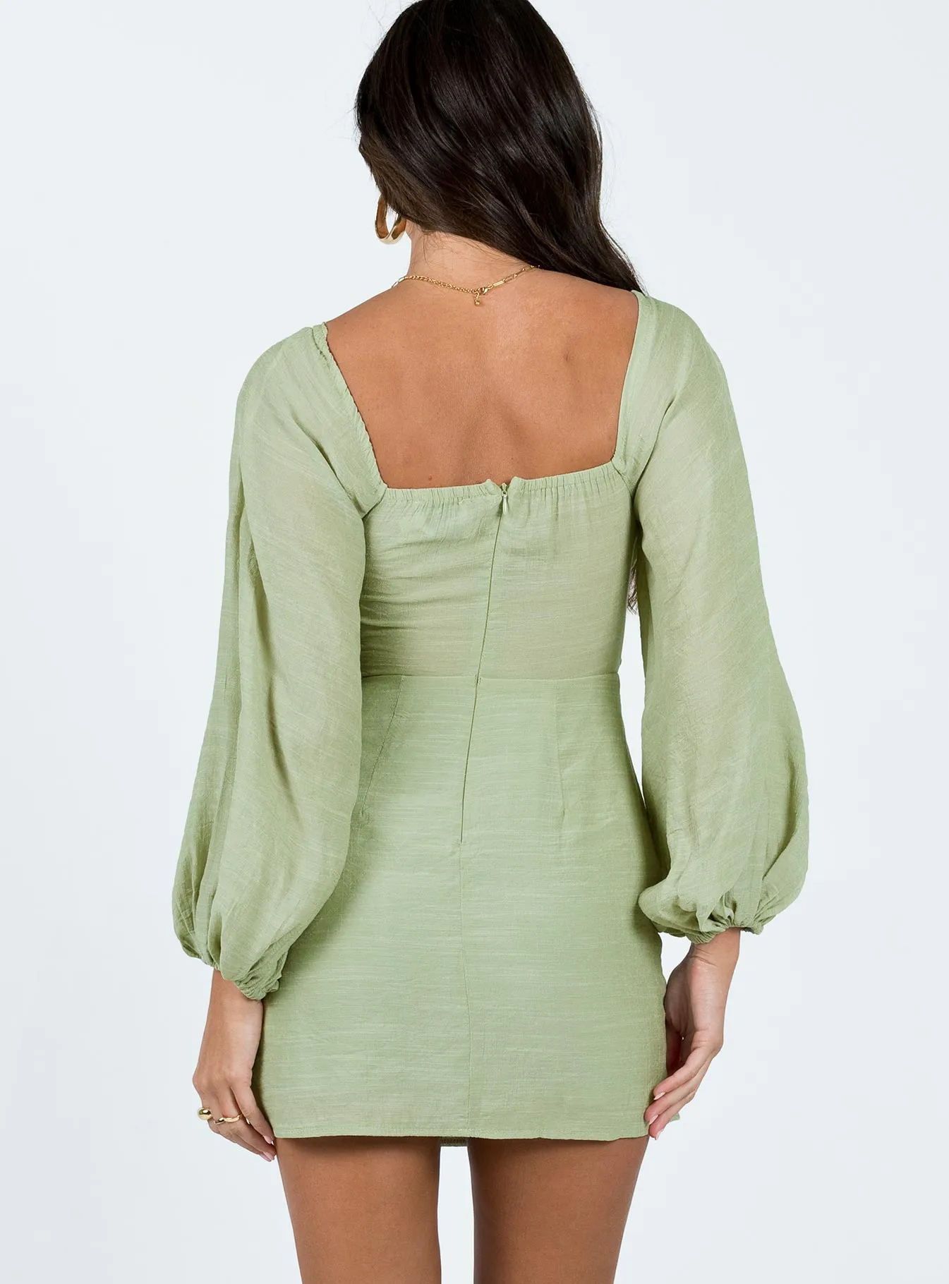 Cozy Fit Style Flowy Design Warra Mini Dress Sage