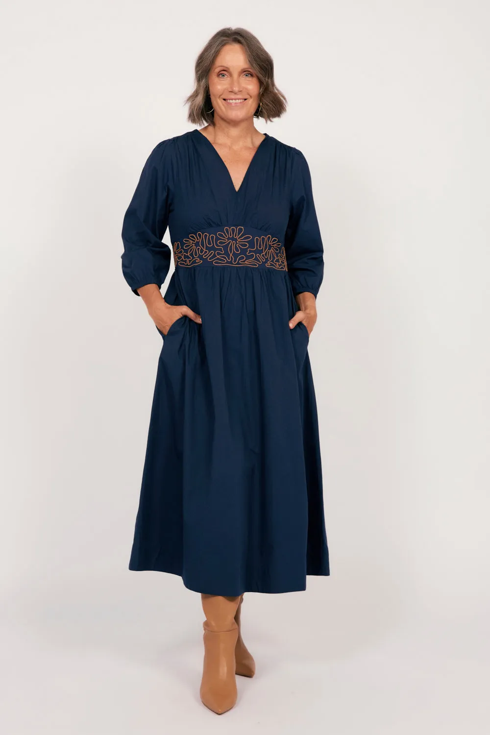 Lisa Embroidered Dress in Dorie Sophisticated Touch