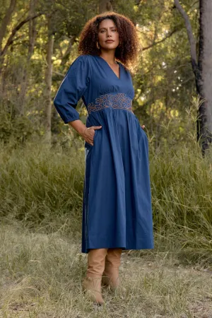 Modern Edge Sophisticated Design Lisa Embroidered Dress in Dorie