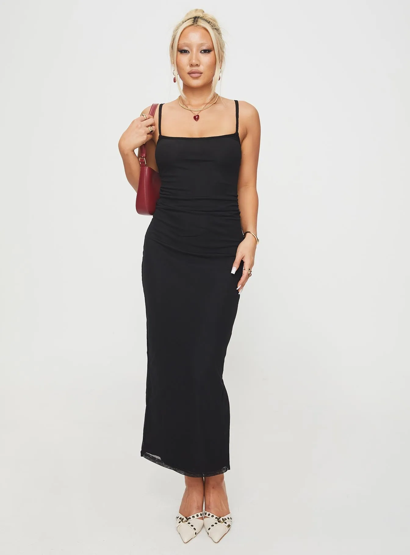 Petal Path Apolline Maxi Dress Black