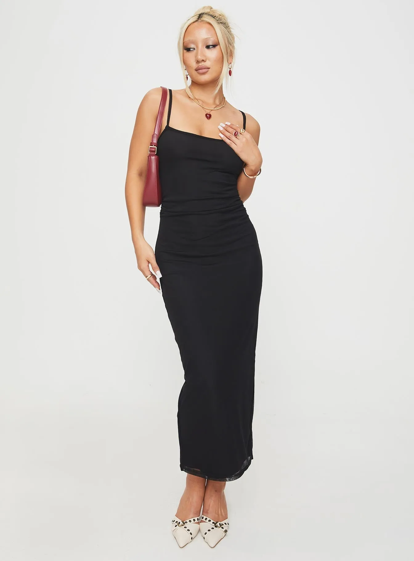Topaz Glow Heat Air Apolline Maxi Dress Black