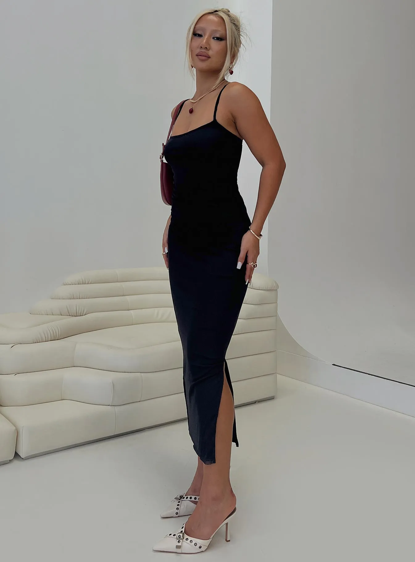 Water Glow Tree Arch Apolline Maxi Dress Black