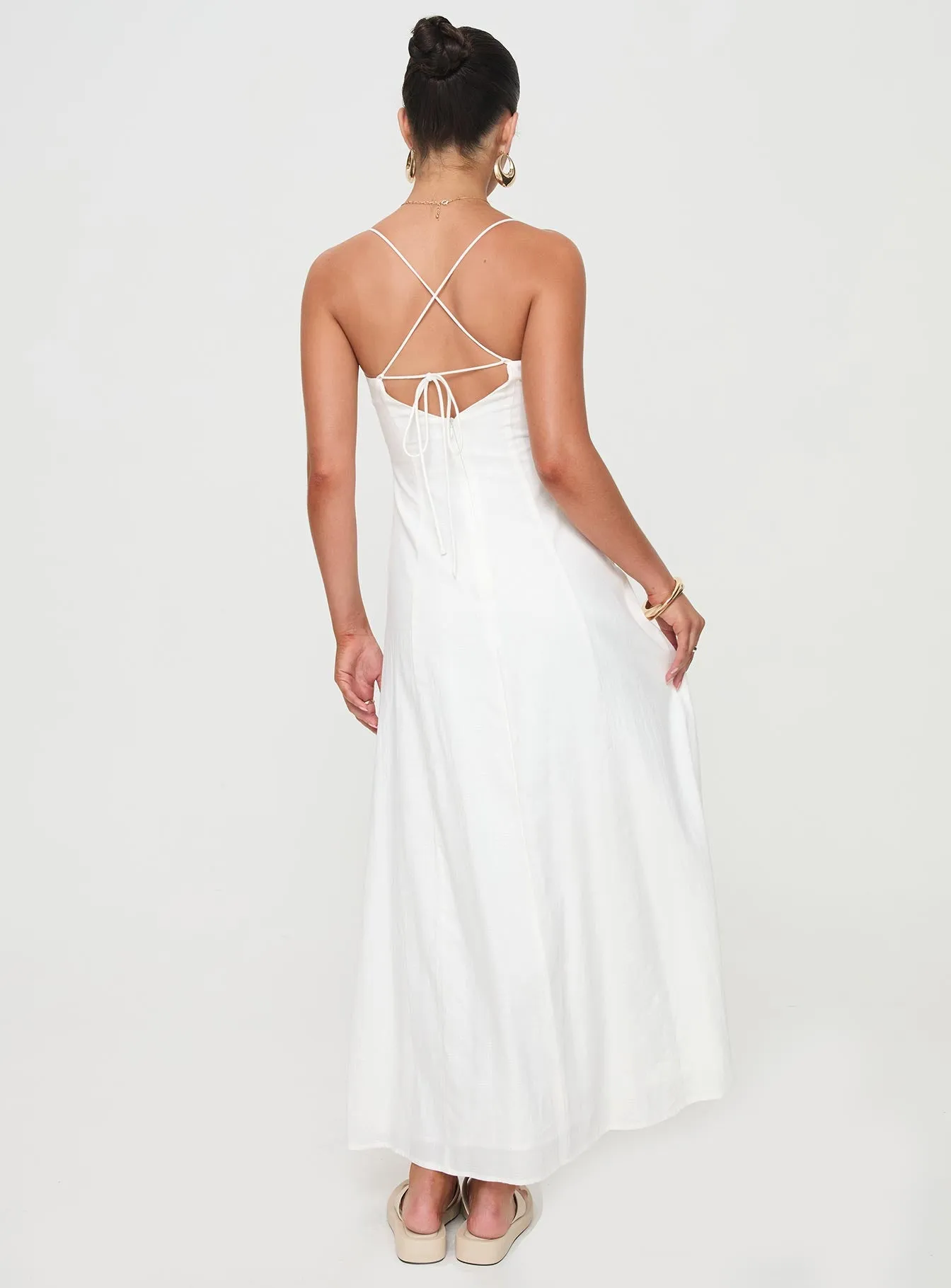 Bead Glow Brightwell Maxi Dress White
