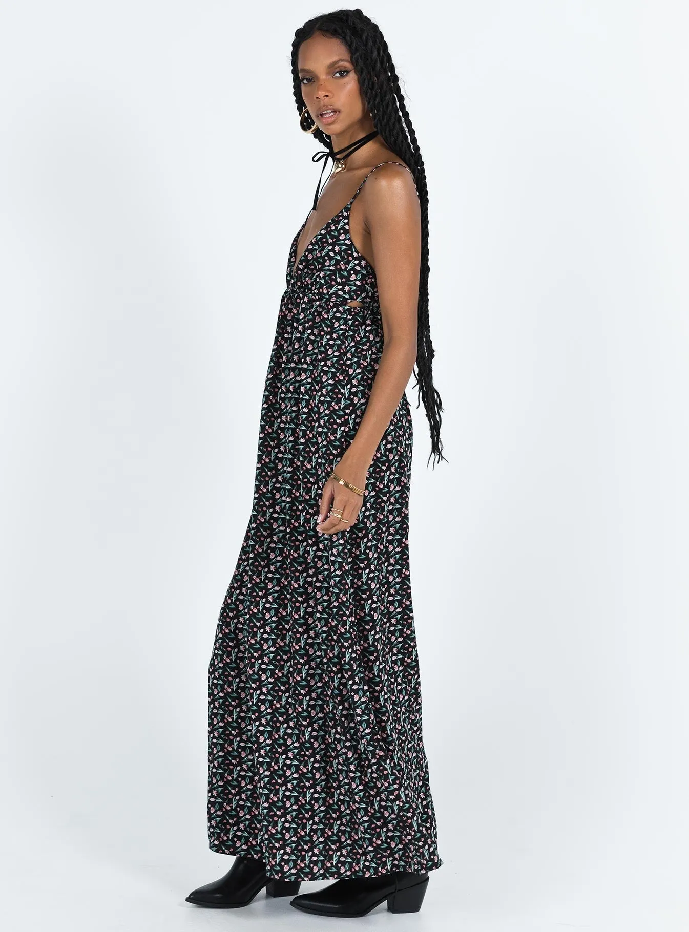 Wool Glow Batiste Glow Koko Maxi Dress Black Floral