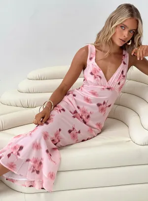 Boho chic Knot Art Maysa Floral Maxi Dress Pink