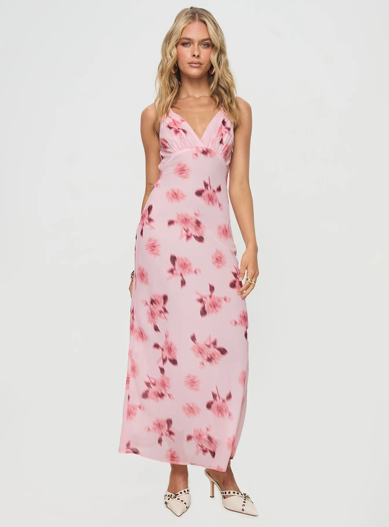 Flare Bottom Maysa Floral Maxi Dress Pink