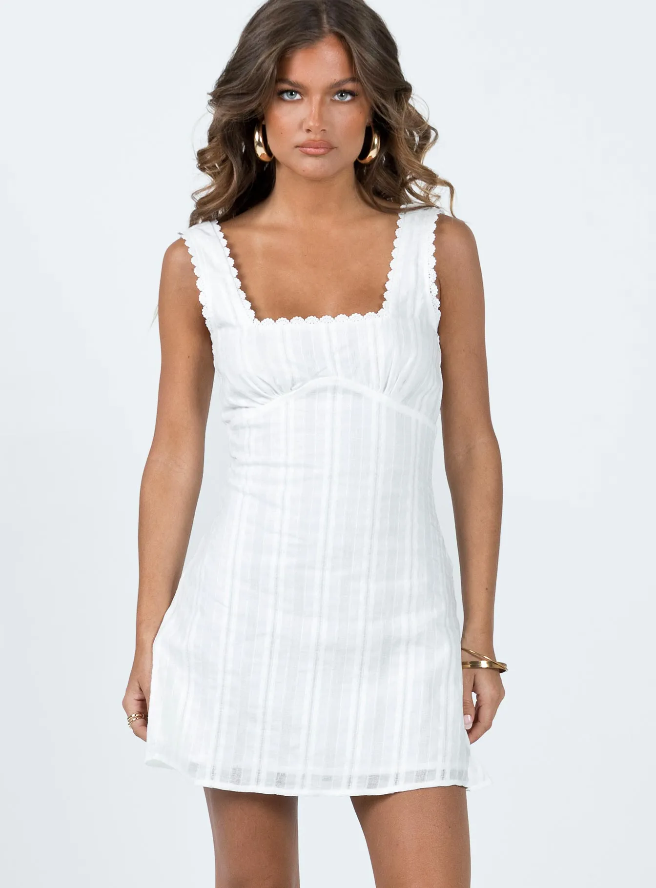 Moisture Wicking Lining Dasha Mini Dress White Lower Impact