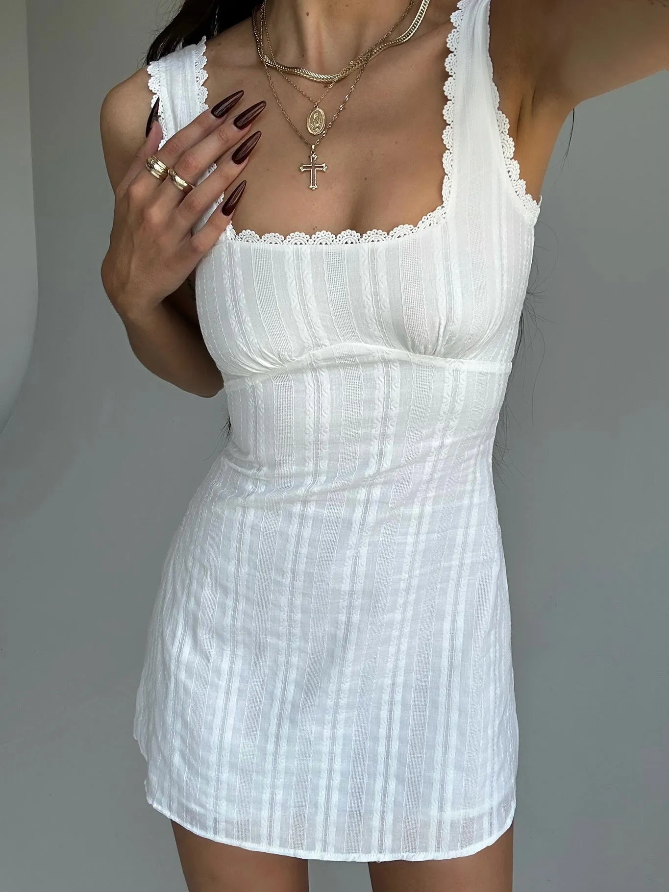 Dasha Mini Dress White Lower Impact Beat Fresh Heat Proof