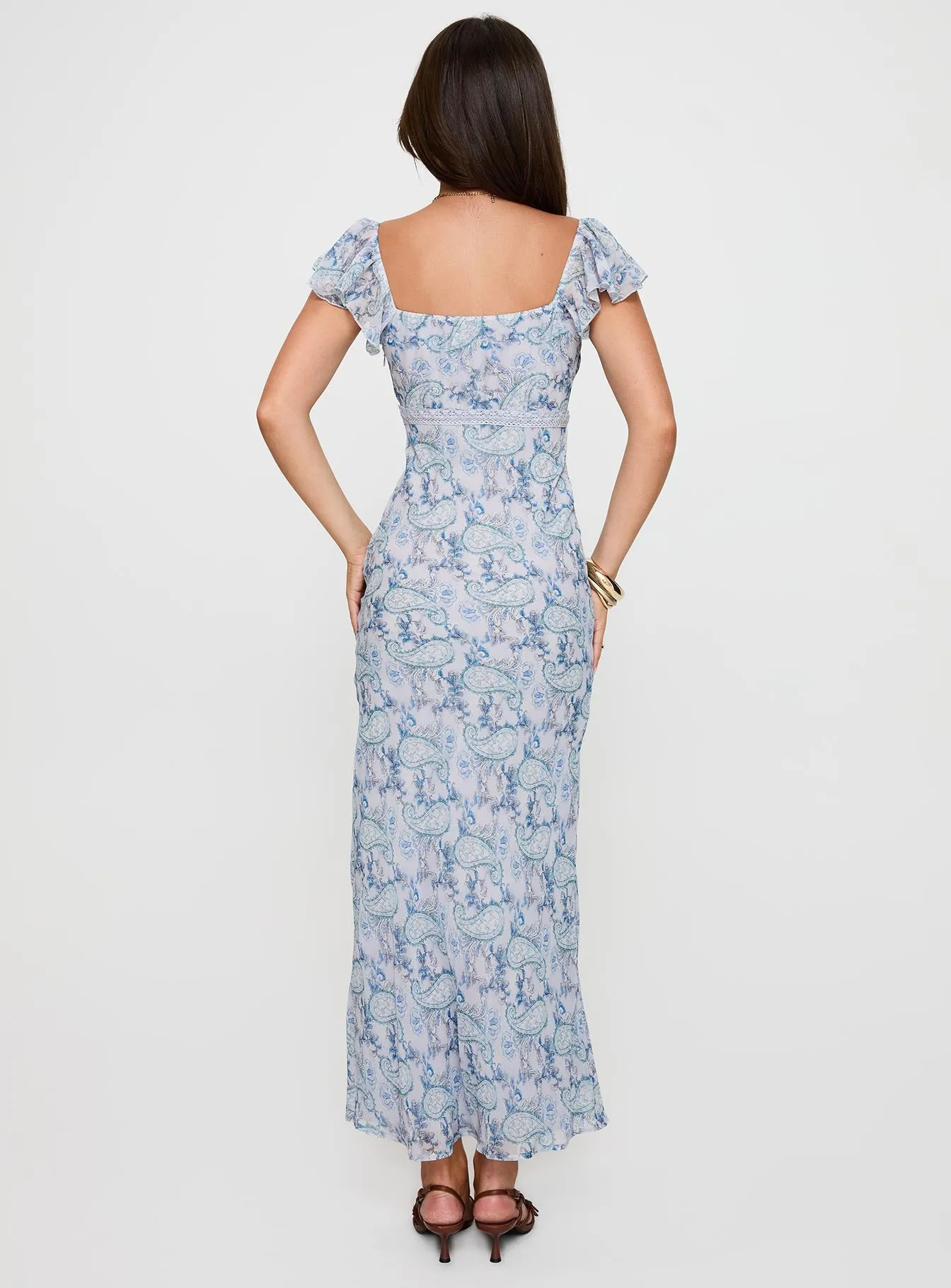 Sunshine Hour Dahleia Maxi Dress Blue Paisley
