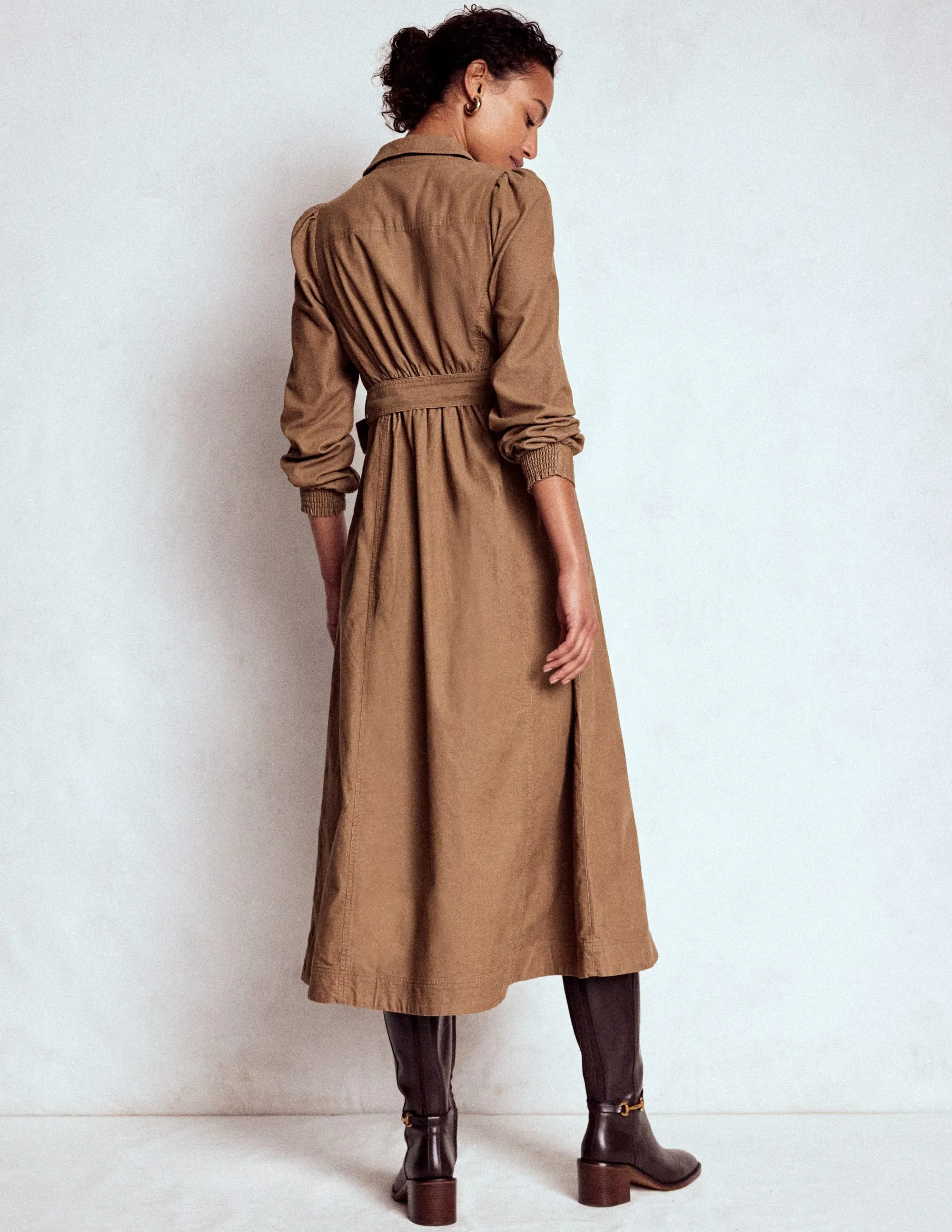 Adelaide Zip Cord Midi Dress-Latte Flattering Cut
