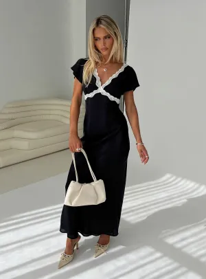 Gate Arch Barbarita Lace Maxi Dress Black