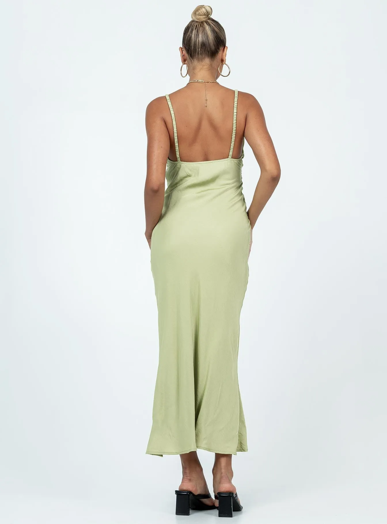 Nicoleta Maxi Dress Green Light and breathable fabric Fringe Glow