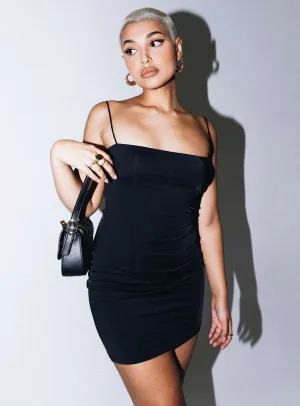 Nica Eco Nylon Mini Dress Black Light Edge Cozy Fashion Wear