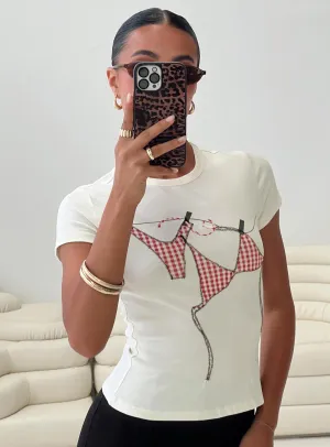 Soft Wearable By The Seaside Graphic Top Cream
