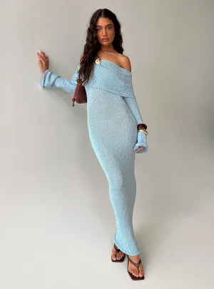 Karynn Long Sleeve Maxi Dress Blue Day-to-evening wear