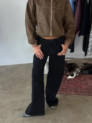 Mellowed Out Low Rise Straight Leg Jeans Washed Black Anywhere Fit