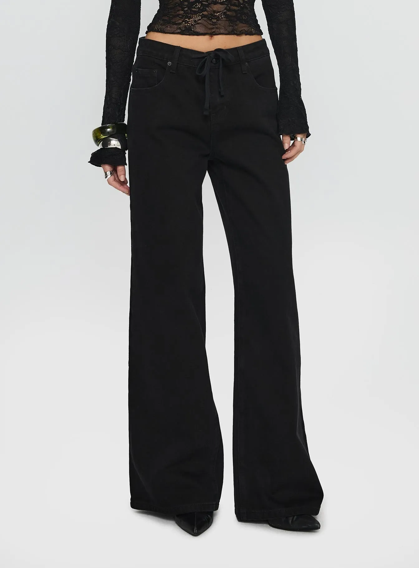 Affordable Beach Day Shopping Day Slim Mellowed Out Low Rise Straight Leg Jeans Washed Black