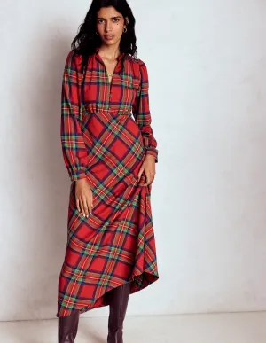 Cassie Check Tea Dress-Red, Blue and Green Check Self expression Comfortable Cut