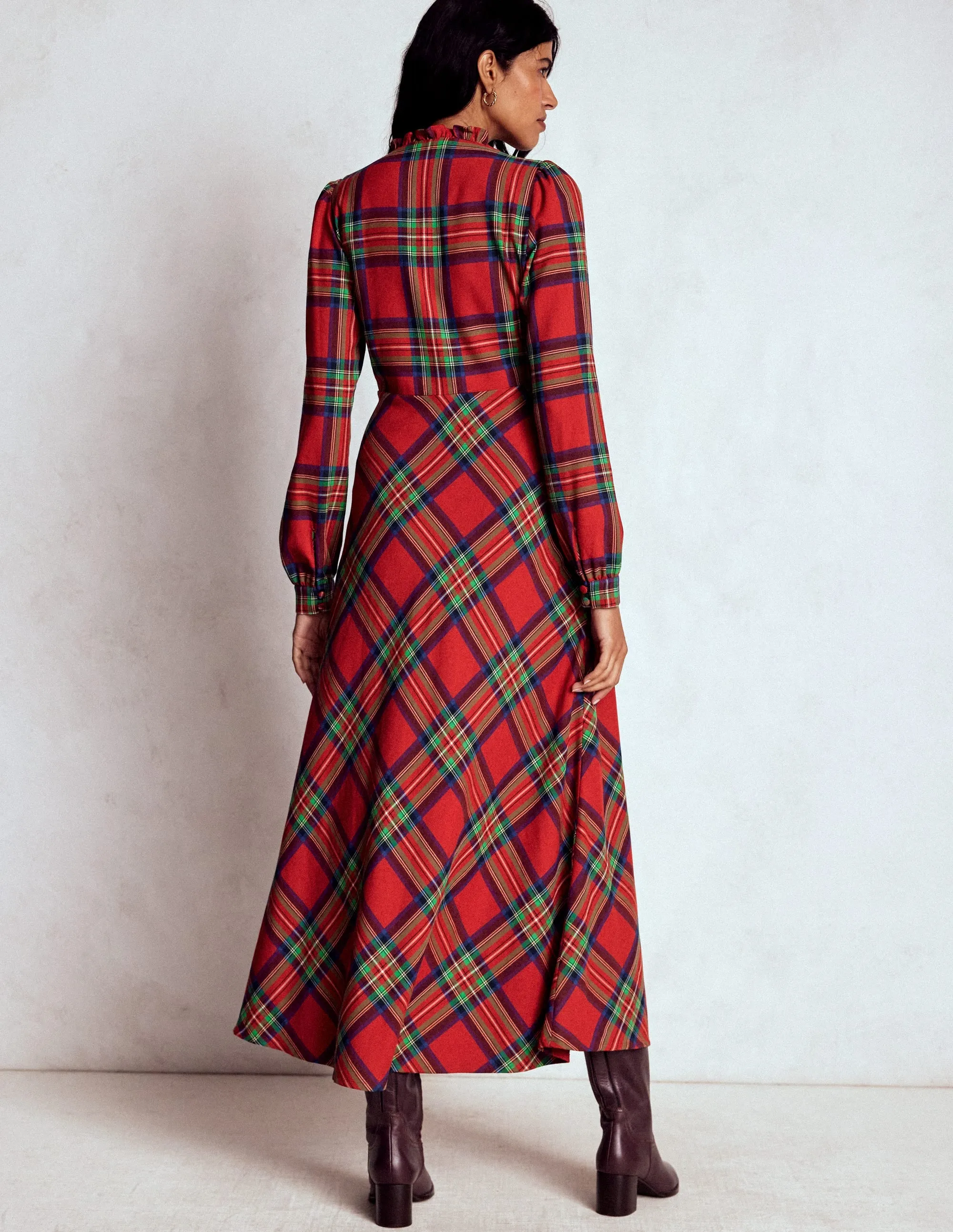 Feminine Appeal Cassie Check Tea Dress-Red, Blue and Green Check