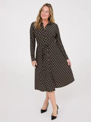 Geo Print Shirt Dress With Pockets Smart Design City Walk