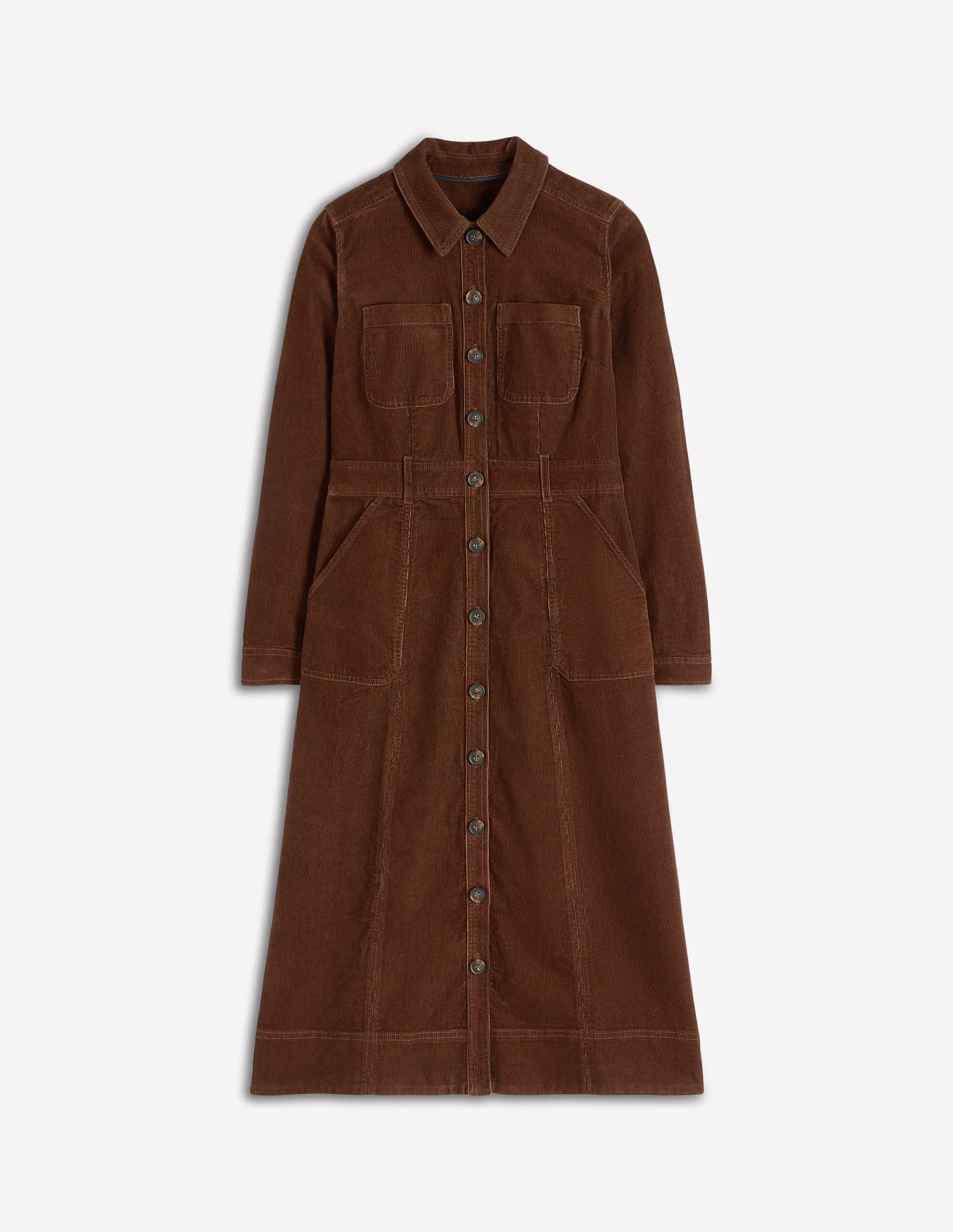 Amanda Cord Midi Dress-Raw Umber Perfect Fit