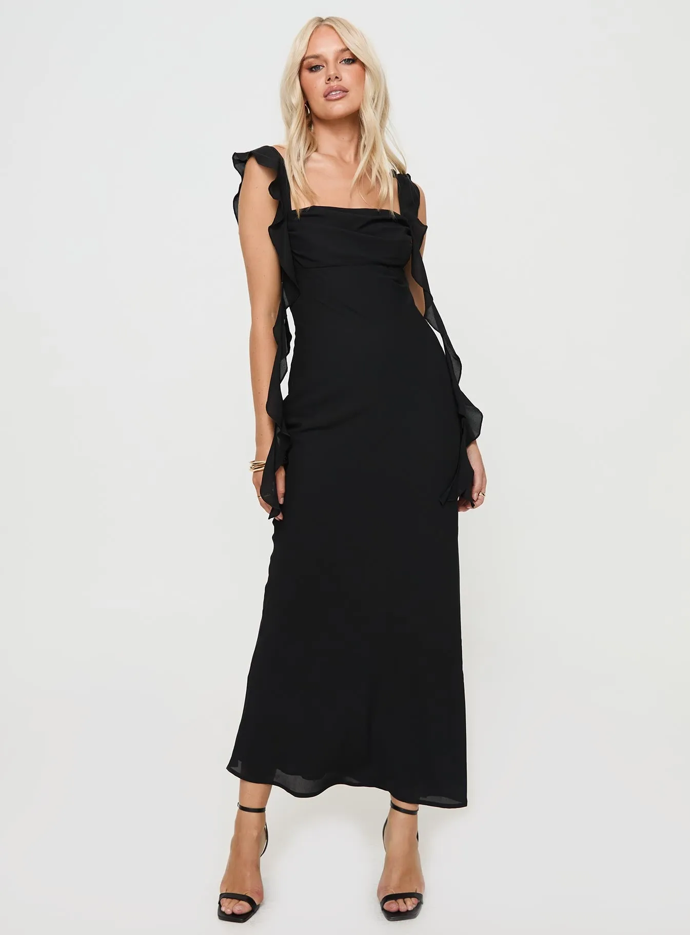 Jade Shine Platinum Shine Lanai Maxi Dress Black