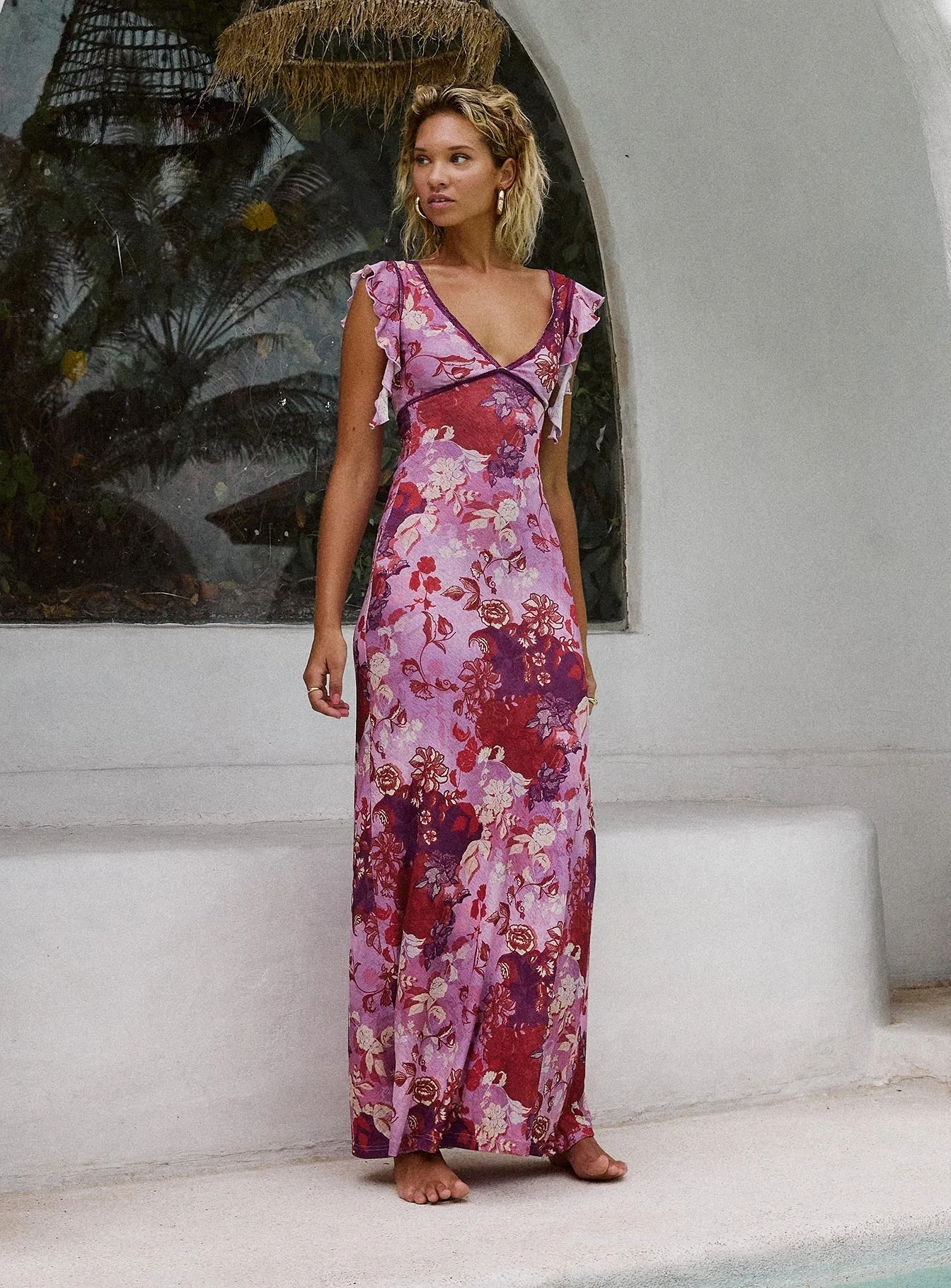 Mustard Pop Soleila Maxi Dress Purple Multi