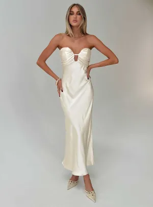 Cyprian Strapless Maxi Dress Champagne Silent Sea