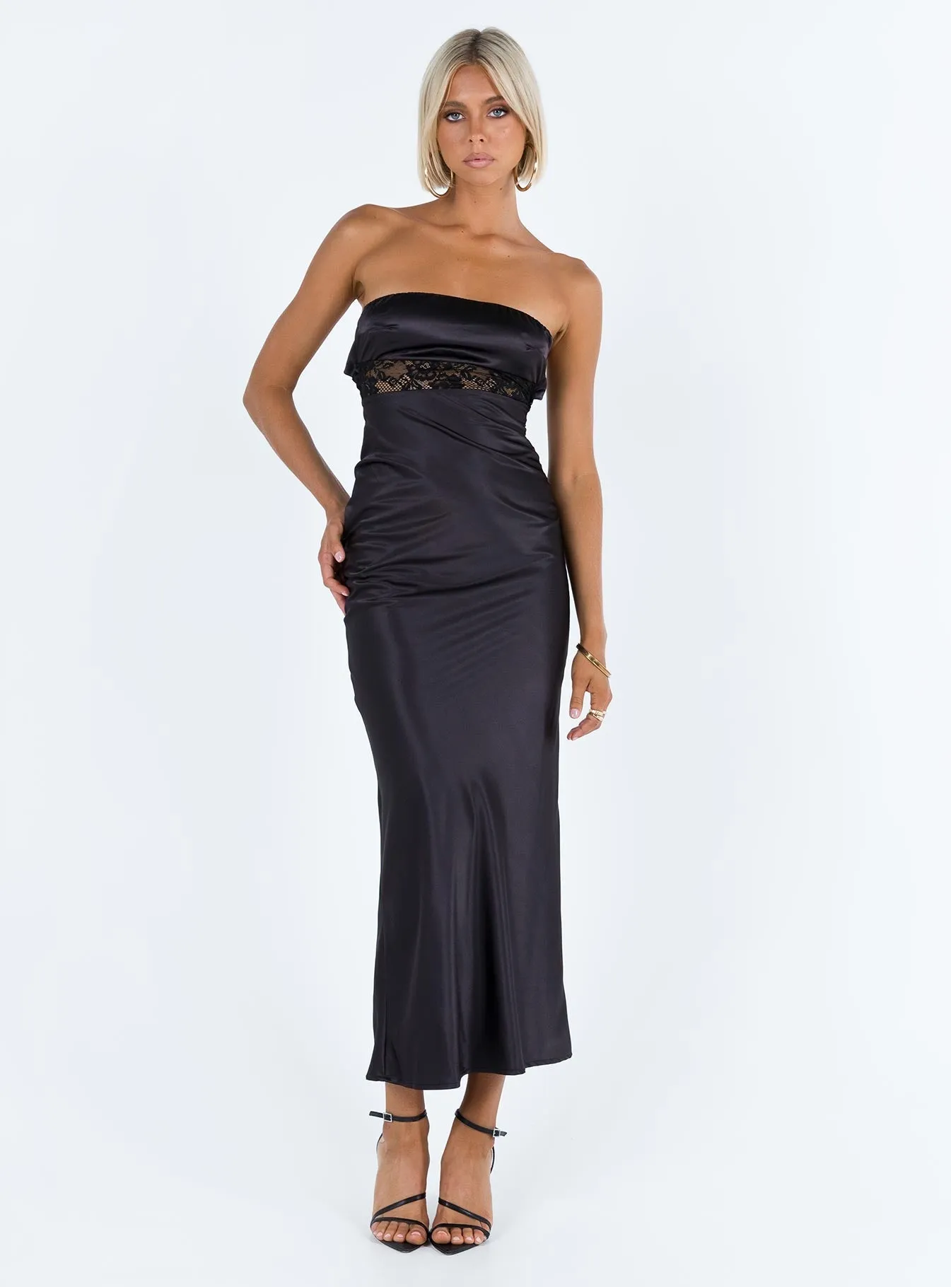Love Mood Inner peace Bellwood Strapless Maxi Dress Black