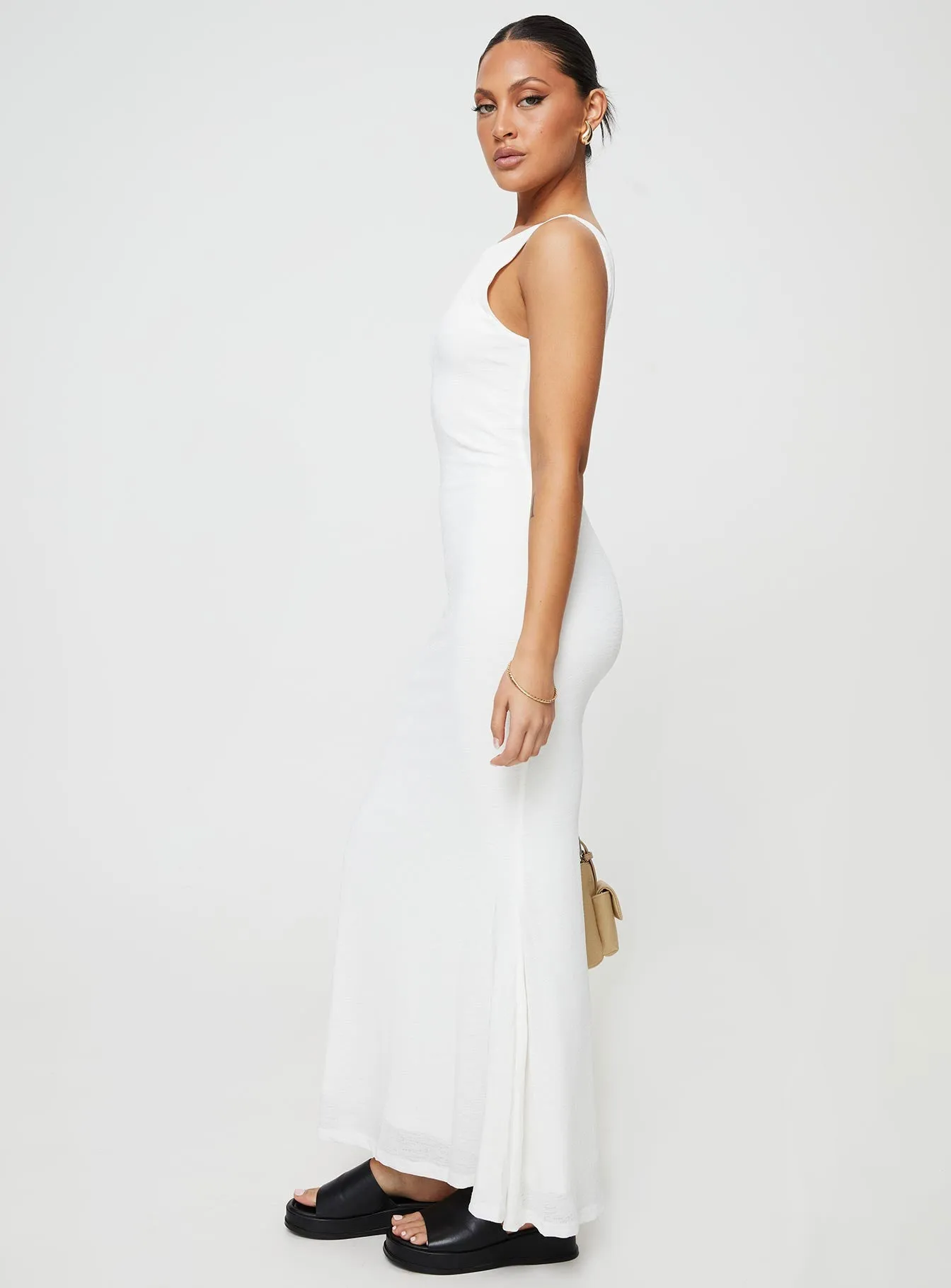 Boho Spirit Elegant formal affair gown Ashen Maxi Dress White
