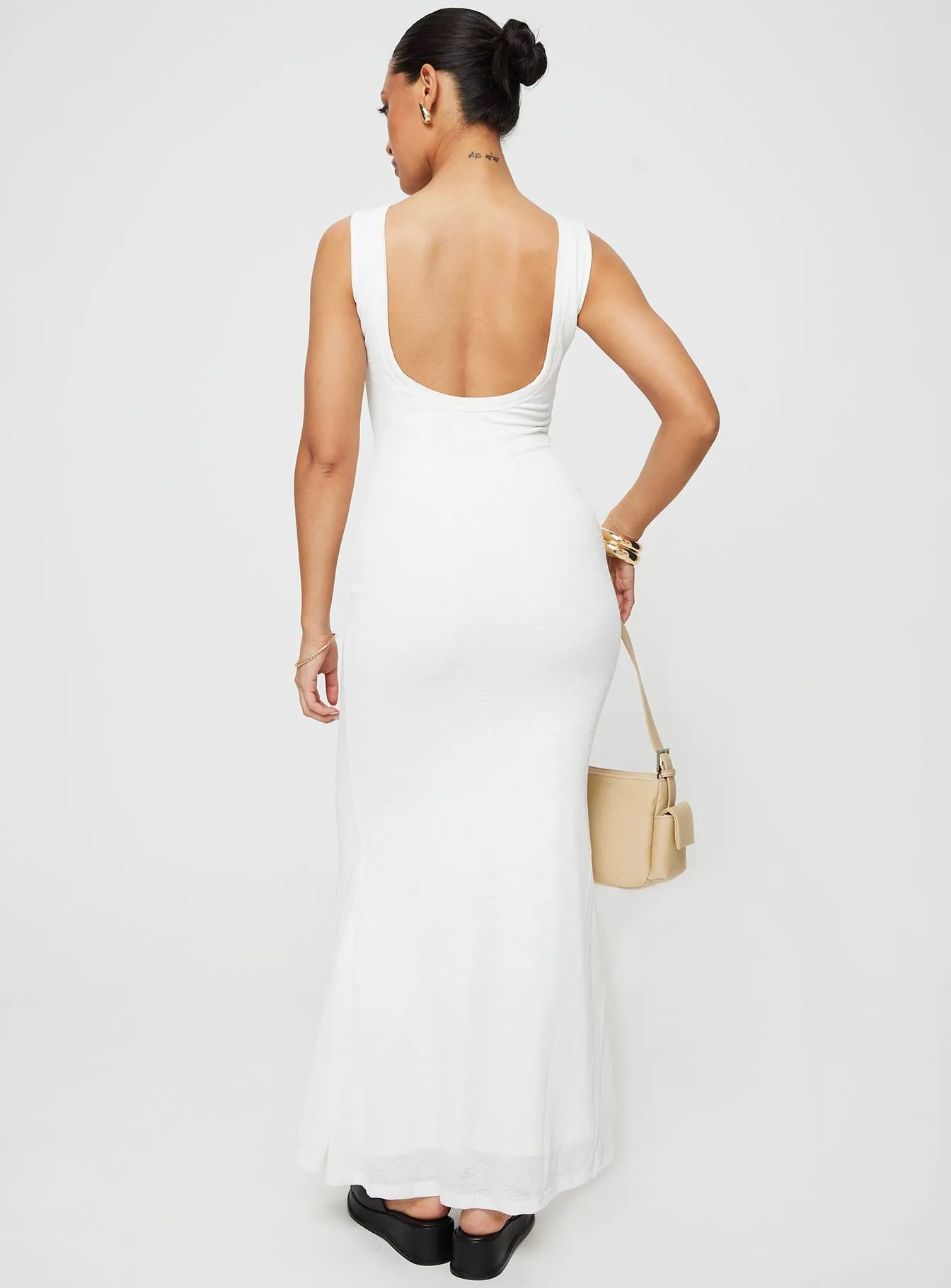 All Season Ashen Maxi Dress White