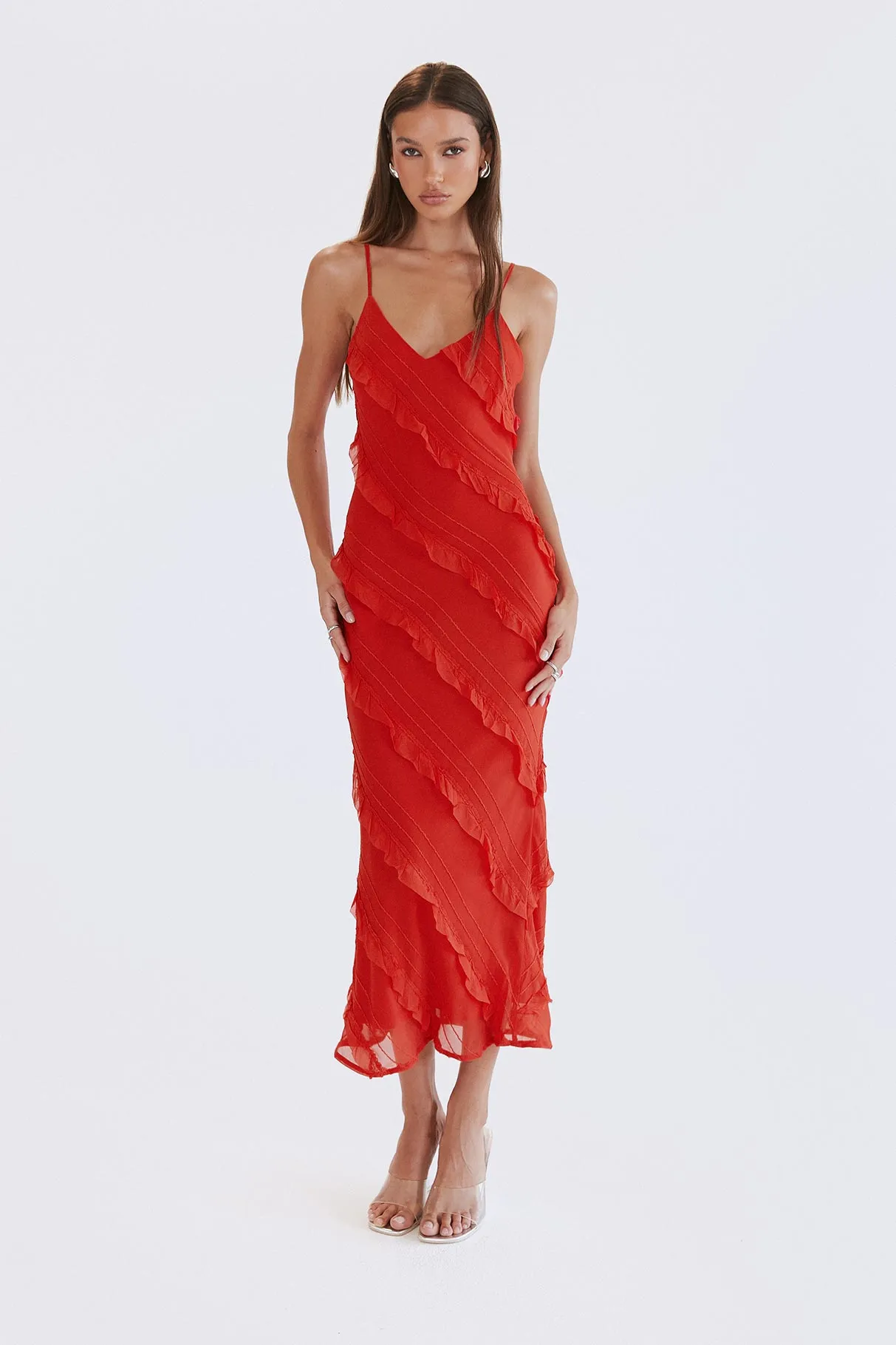 Lars Maxi Dress Red Elegant dinner dress