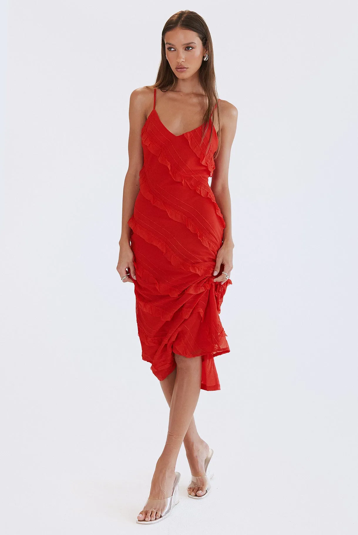 Off Shoulder Lars Maxi Dress Red
