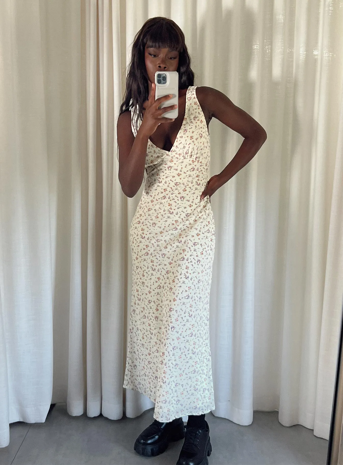 Nellie Maxi Dress Cream Effortless chic full-length dress Shell Beach