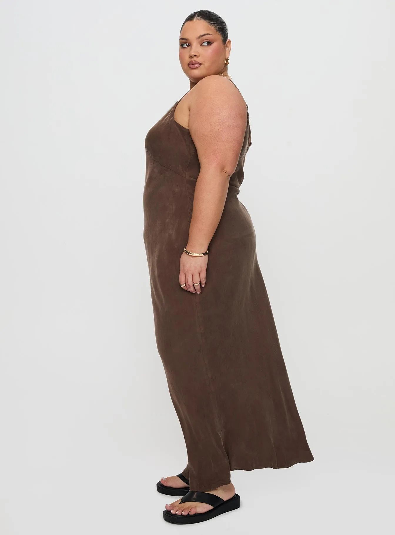 Laurette Maxi Dress Brown Curve garden party
