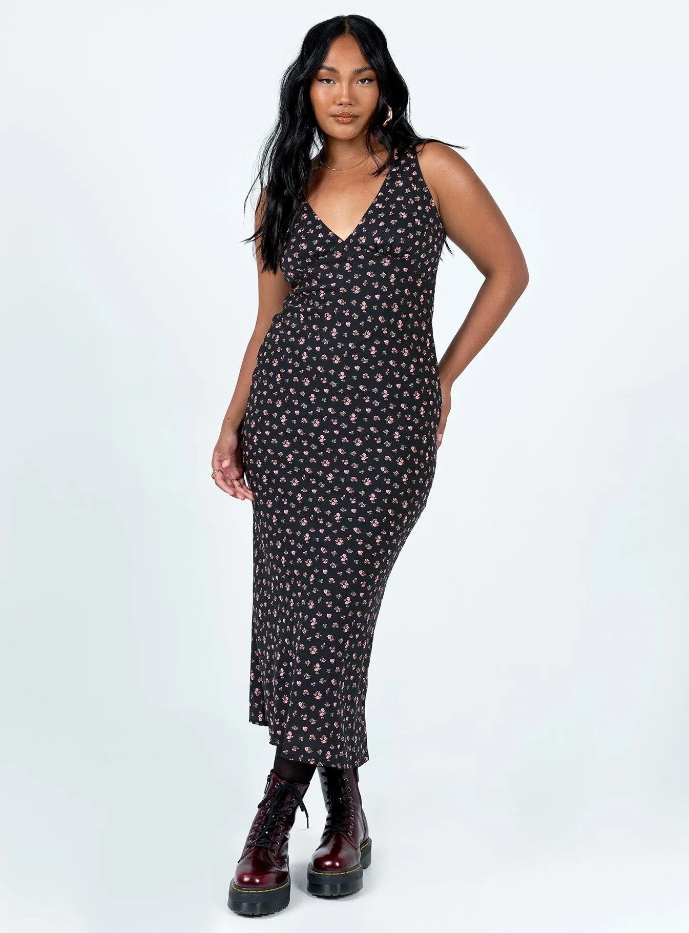 Ruby Shine forest calm Sariah Maxi Dress Black Tall