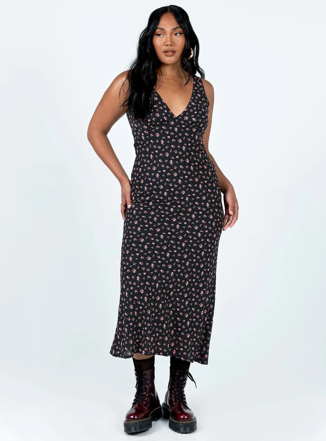 Tassel Glow Sariah Maxi Dress Black Tall
