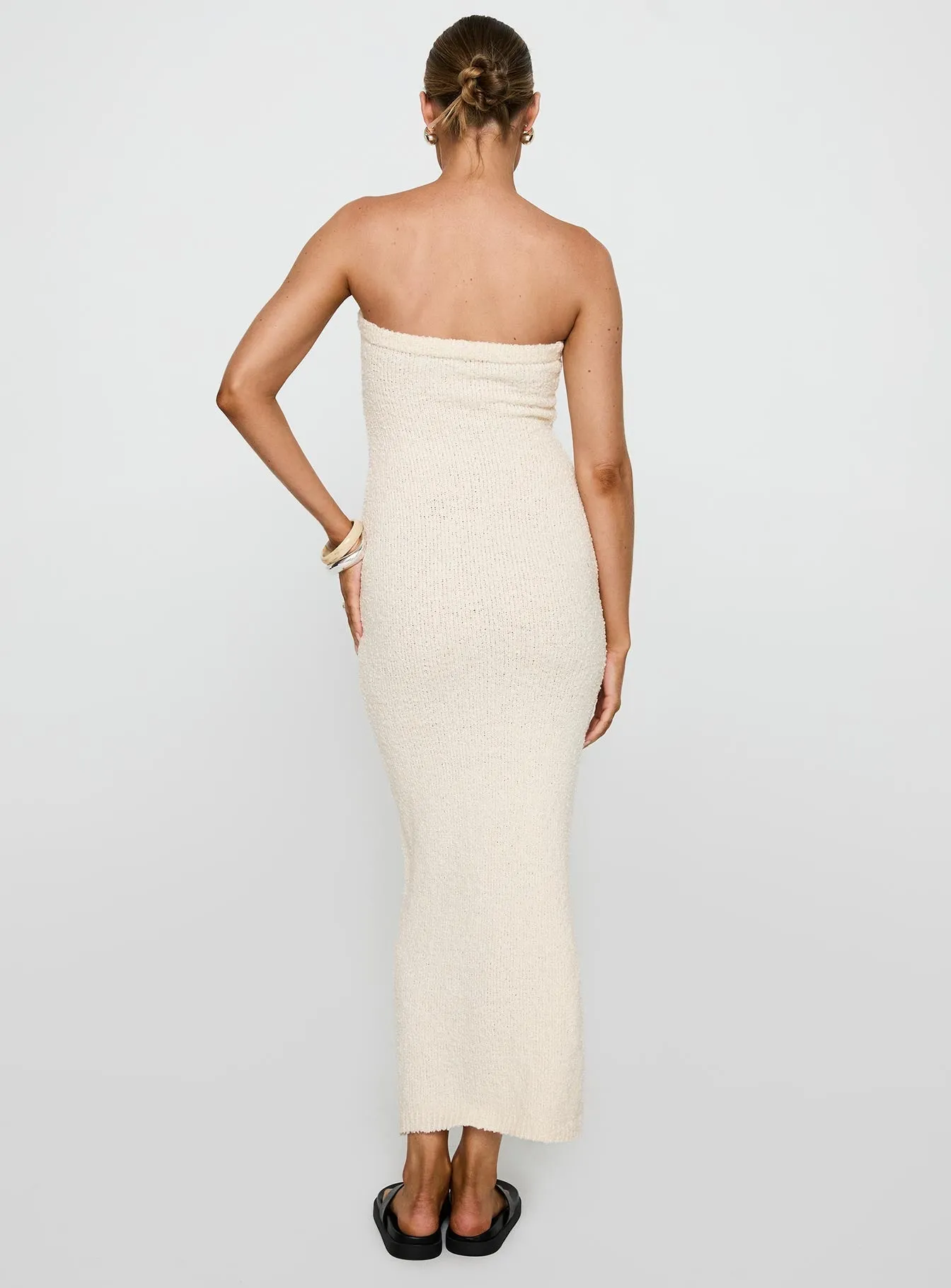 Cloud Strapless Boucle Maxi Dress Cream Storm Calm Tulle Flow