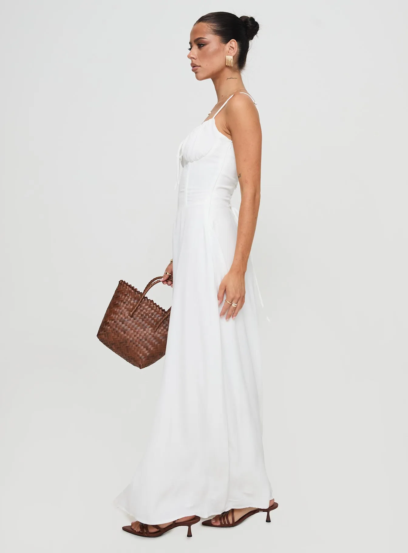 Bamboo Shade Country Lane Eleanora Maxi Dress White