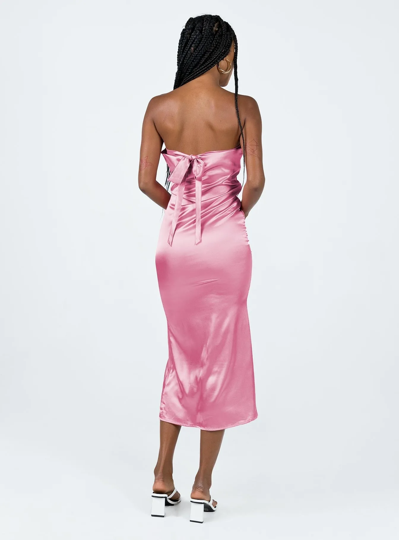Shaya Strapless Maxi Dress Pink Dinner Date Dusty Rose