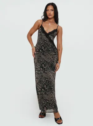 Silver Shine Rosalba Maxi Dress Leopard