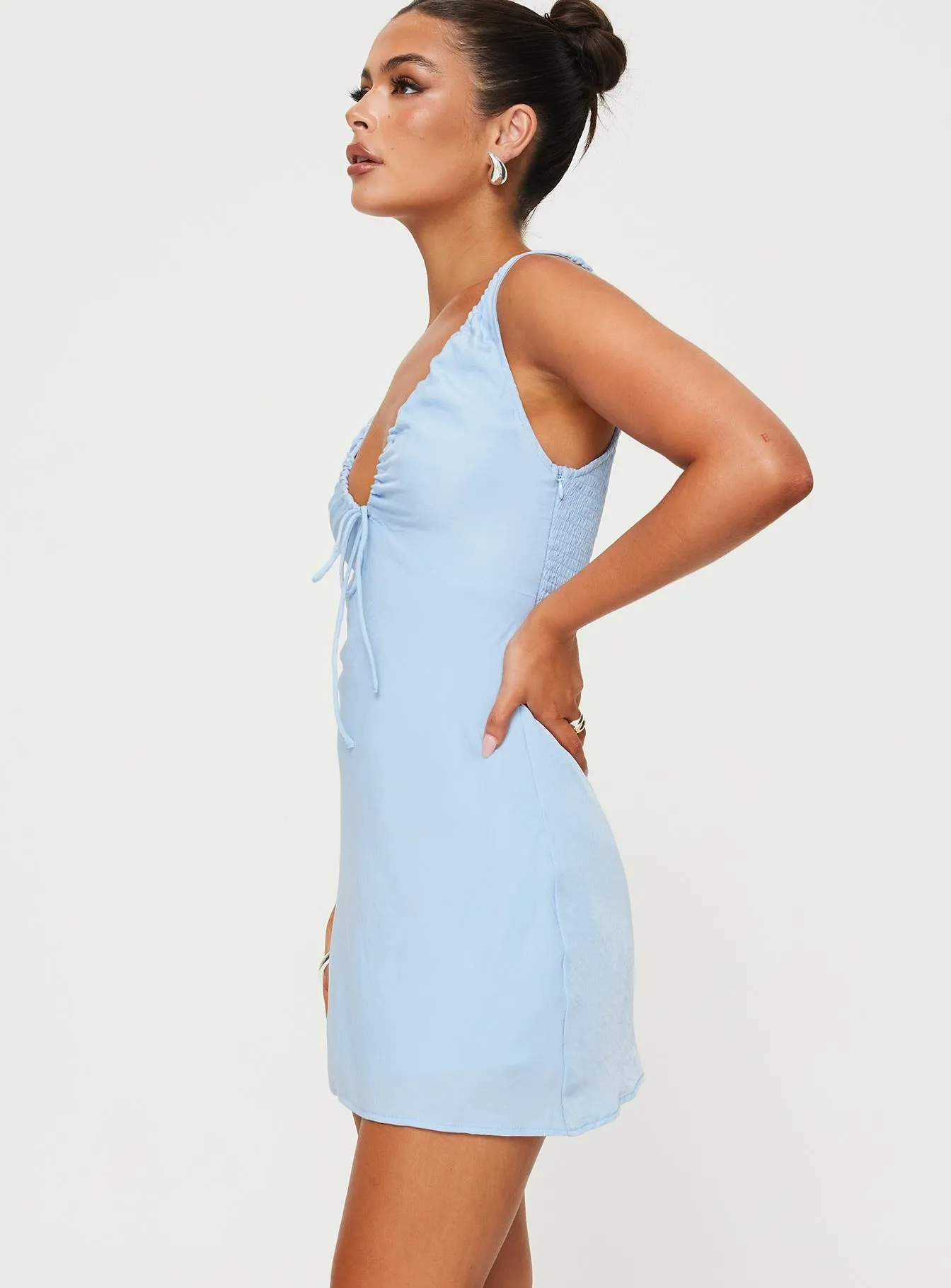 Petite Fit Street Chic Bareena Mini Dress Blue