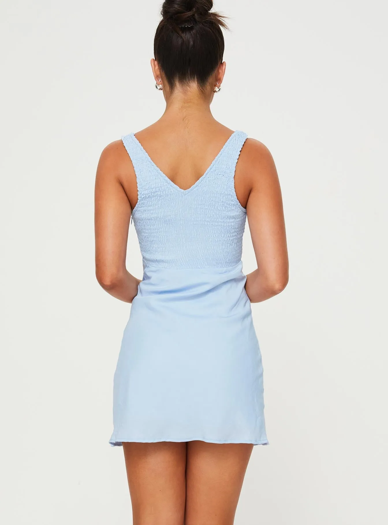 Bareena Mini Dress Blue Bold Fashion Knit Blend Fabric