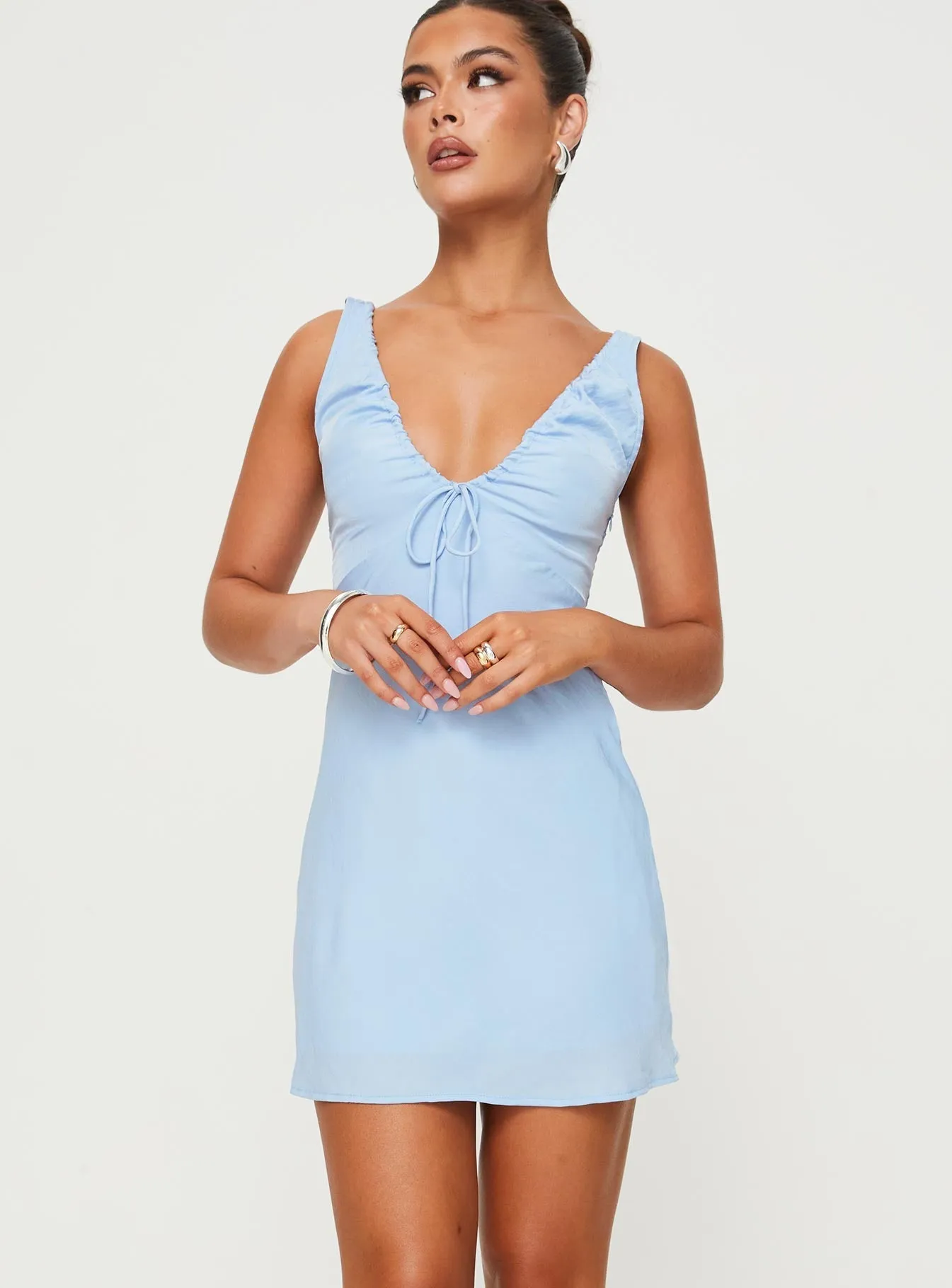 Bareena Mini Dress Blue Flattering wear