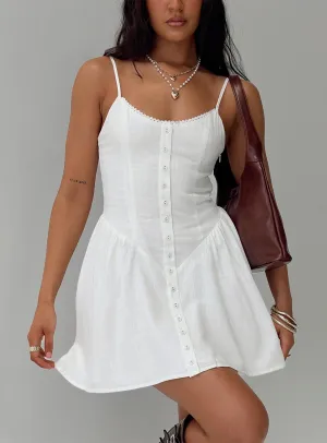 Dewy Mini Dress White Self Spice Fashion Glow